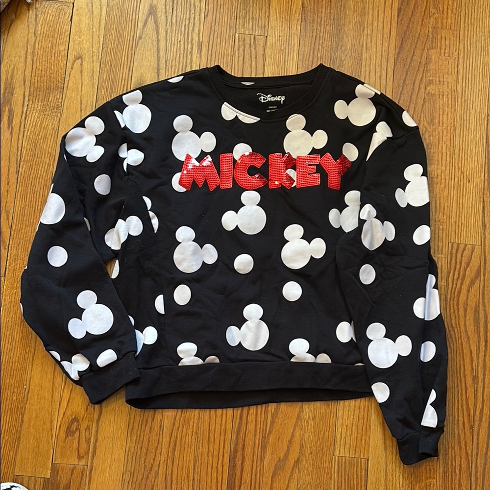 Disney Mickey Mouse Black and White Sweatshirt